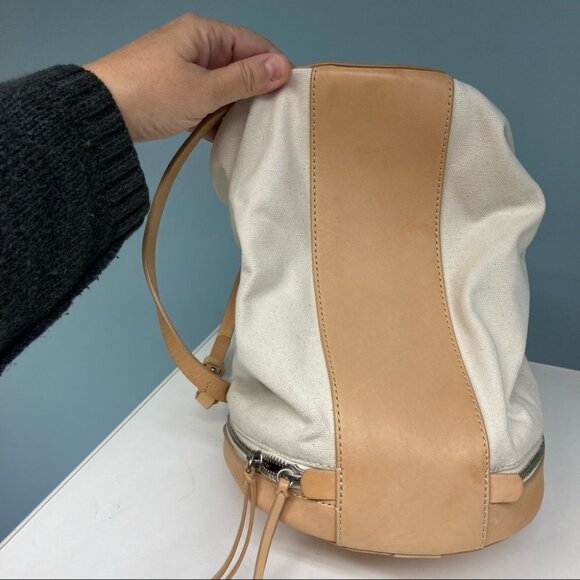 SKAGEN Denmark Trisse Barrel Leather and Canvass Crossbody Handbag NWT - Picture 7 of 14